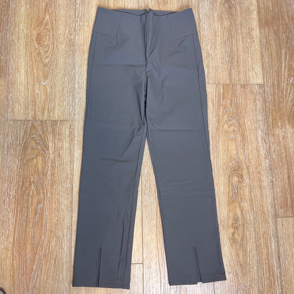 Athleta Black High Waist Split Hem Straight Leg Pants Size 8‎